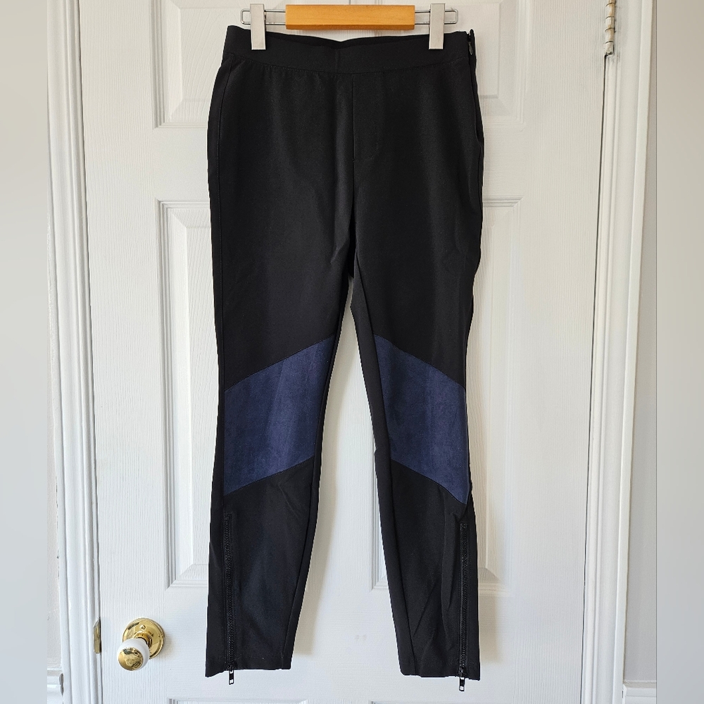 Gap Black And Navy Moto Style Slim Pants / Leggings Size Small